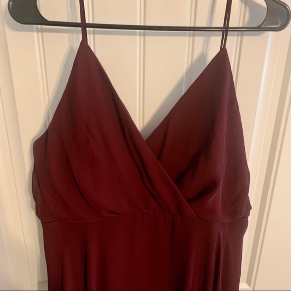 New NWT Birdy Grey “Kaia” Chiffon Gown Maxi Dress Cabernet Burgundy Wine Red - Picture 8 of 13